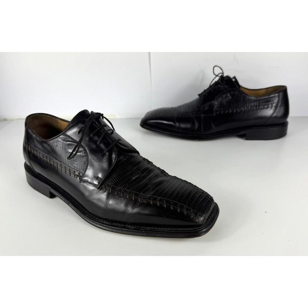 La Padovana Venezia Men's Black Leather Wingtip Oxford Shoes EU 44 US 11